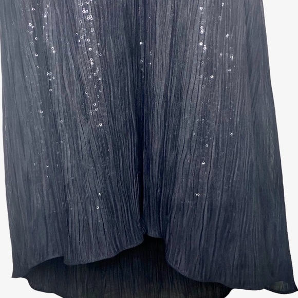 Express Women’s Strapless Sequined Dress 12 Black Silver Semi-Sheer Knee Length - Picture 7 of 14